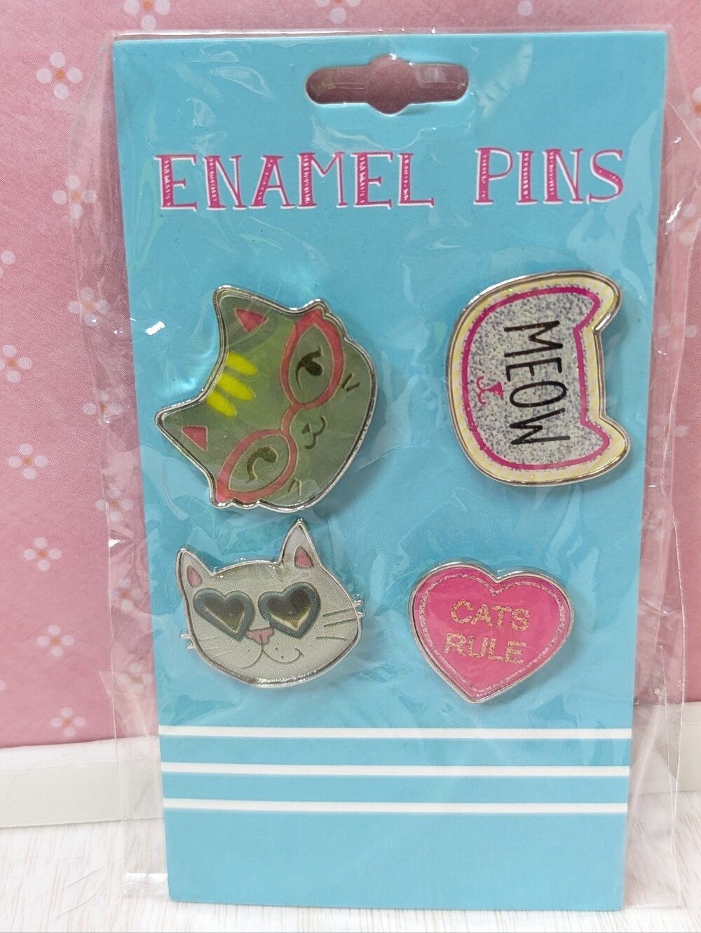 Enamel Pins Cats Rule Set Of 4 Cat Lover Pin Collection